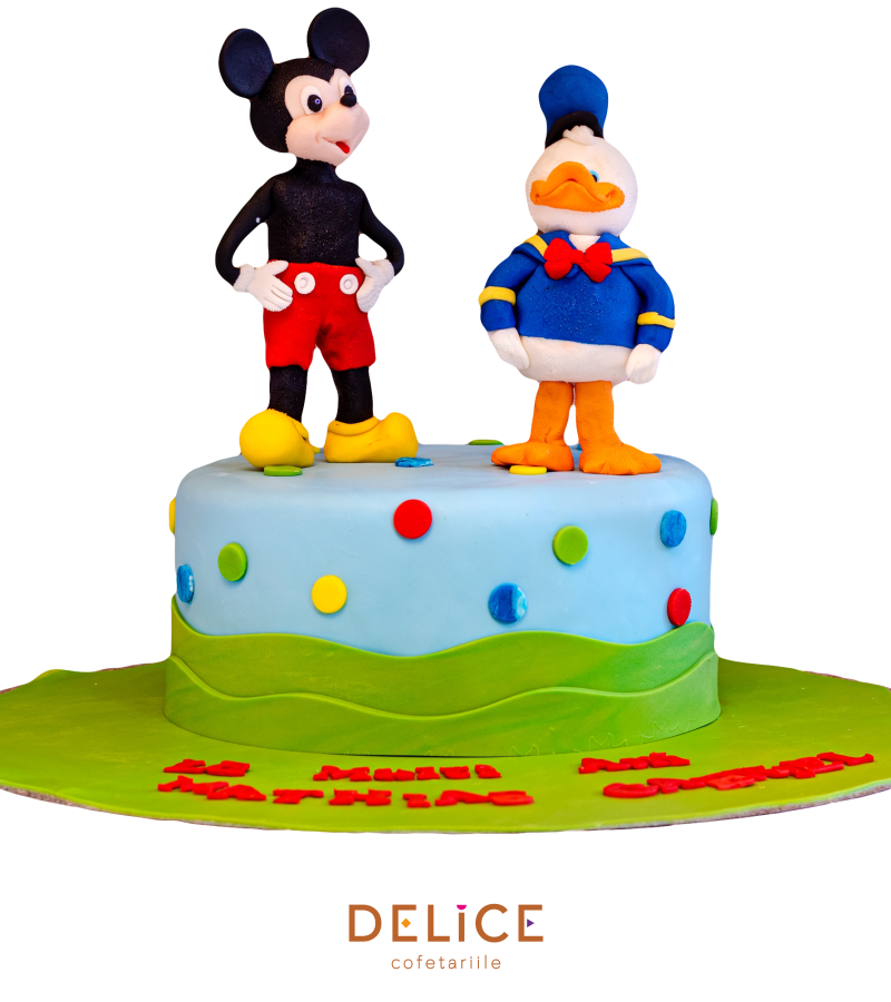 Tort copii Donald Duck & Mickey Mouse Cofetariile Delice Câmpina, Ploiești, Bușteni